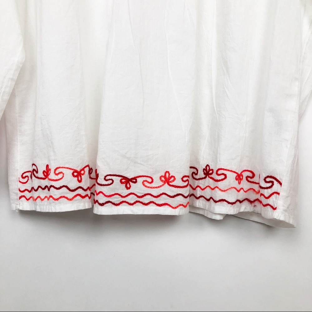 C|C Collection Boho Embroidered White Long Sleeve - Picture 7 of 11